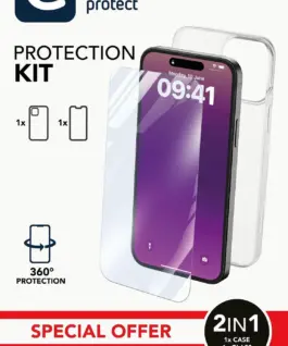 Alternative view от Прозрачен калъф + протектор за iPhone 16 Pro Max