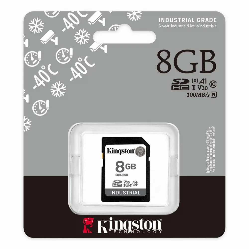 Карта памет Kingston 8GB SDHC Industrial C10, UHS-I, U3, V30, A1 - Image 3