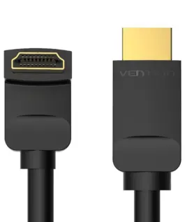 Alternative view от Vention Кабел HDMI Right Angle 270 Degree v2.0 M / M 4K/60Hz Gold - 1.5M Black - AAQBG