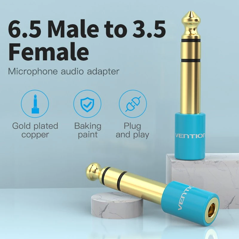 Vention адаптер Adapter Audio 6.5mm M / 3.5mm F - Blue - VAB-S01-L - Image 2