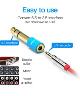Vention адаптер Adapter Audio 6.5mm M / 3.5mm F - Blue - VAB-S01-L - Image 3