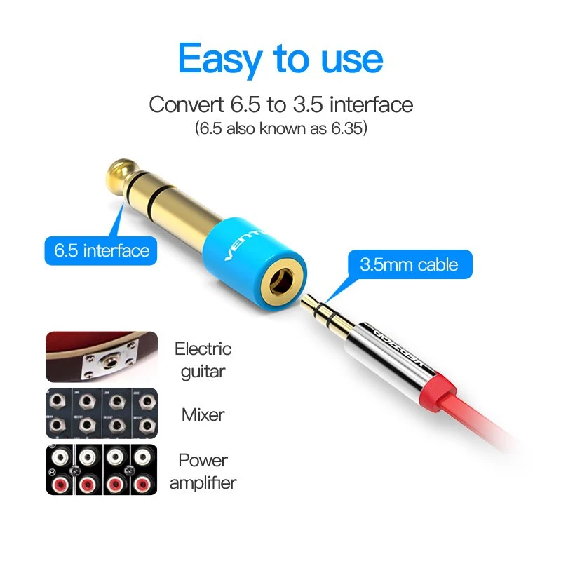Vention адаптер Adapter Audio 6.5mm M / 3.5mm F - Blue - VAB-S01-L - Image 3