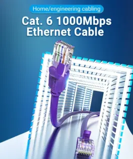 Alternative view от Vention Кабел LAN UTP Cat.6 Patch Cable - 1M Purple - IBEVF