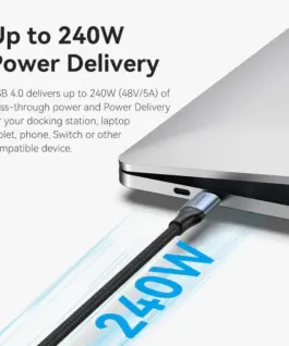 Alternative view от Vention кабел USB4.0 Type-C/Type-C 40Gbps, 240W 1m - TAVHF