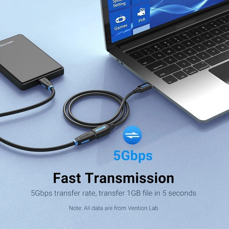 Vention Кабел USB 3.0 Extension AM / AF - 3.0M Black - CBHBI - Image 4