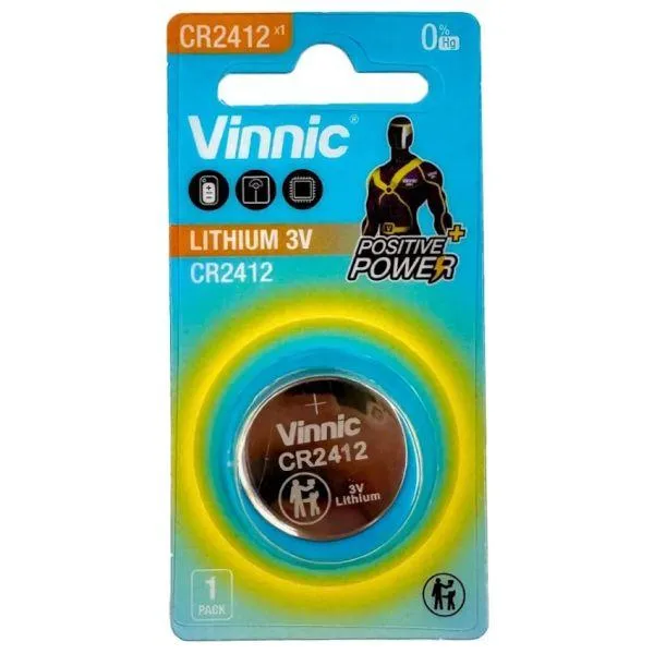 Бутонна батерия литиева 3V CR2412 VINNIC