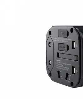 Alternative view от AUKEY PA-TA01 черен Universal Traver адаптер 2xUSB+1xUSB C 7.8A Fits in 150 Countries