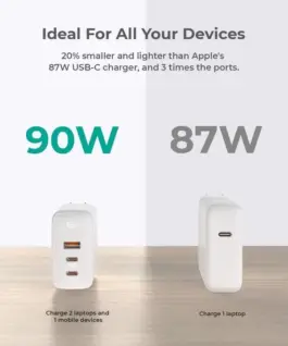 Alternative view от AUKEY AUKEY PA-B6S бял Omni a Mix GaN ultrafast Wal