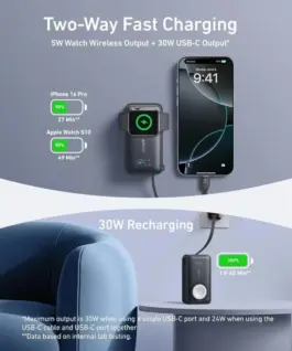 Alternative view от Anker външна батерия Apple Watch MagGo 10000mAh черен