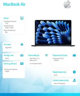 Alternative view от Apple MacBookAir 13 MDN/8C GPU/16GB/ 256GB черен