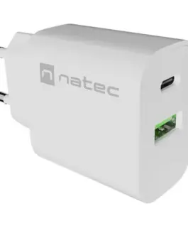 Natec USB зарядно Ribera 1xUSB-A 1xUSB-C бял - Image 4