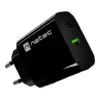 Natec USB зарядно Ribera 1xUSB-A 1xUSB-C черен