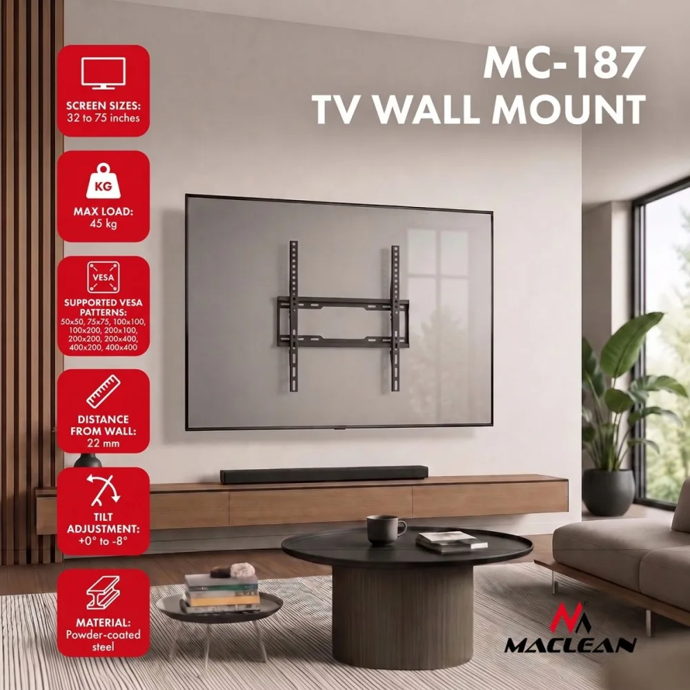 Maclean TV mount черен max 45kg MC-187 - Image 2