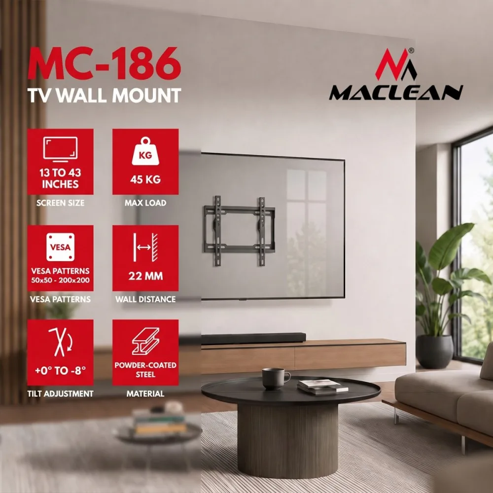 Maclean TV mount черен max 45kg MC-186 - Image 2