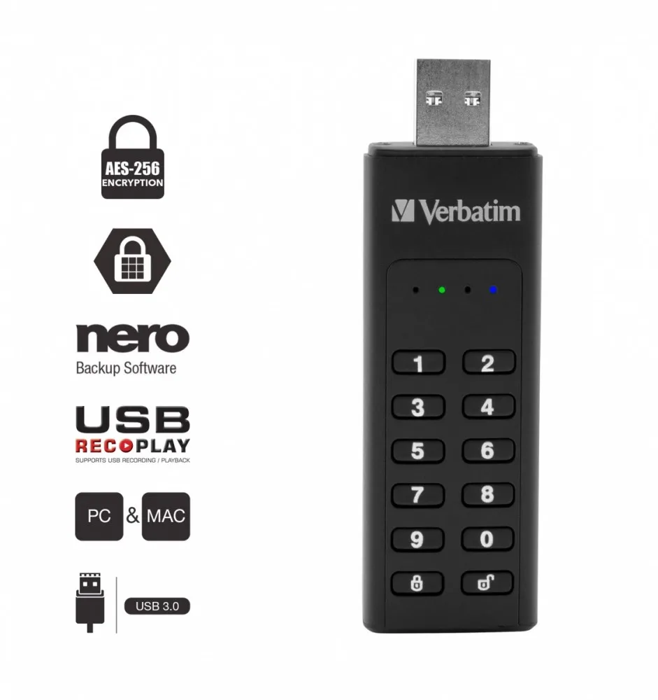 Verbatim Pendrive 32GB keypad secure AES 256 Bit - Image 3