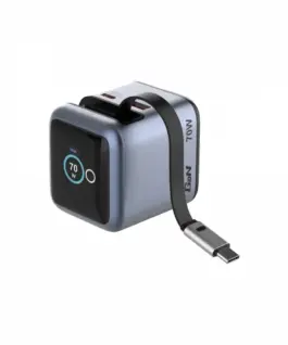 Verbatim Mini GaN зарядно 70W Retractable USB-C кабел
