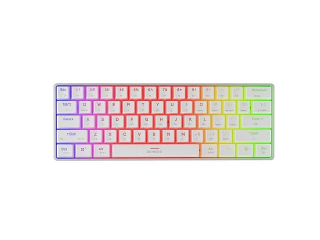 Natec Keyboard Genesis THOR 660 G2 US RGB бял