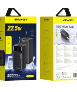 Alternative view от AWEI външна батерия 50000mAh 22,5 W PA-107 PD 3xUSB