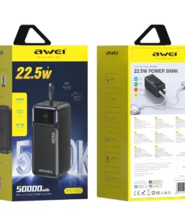 Alternative view от AWEI външна батерия 50000mAh 22,5 W PA-106 PD 3xUSB-C
