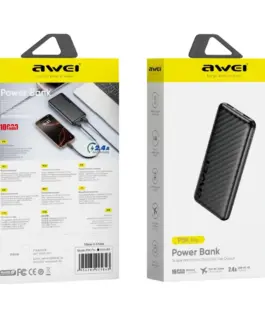 Alternative view от AWEI външна батерия 10000mAh P5K Pro 2xUSB