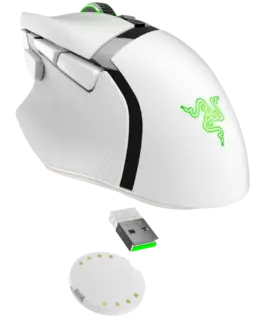 Alternative view от Геймърска мишка Razer Basilisk V3 Pro White, Wireless Gaming Mouse, True 30000 dpi, Focus Pro 30K Optical Sensor, Gen-3 Optical Mouse Switches, 11 programmable buttons, Razer Speedflex Cable USB Type C, 90-million Clicks