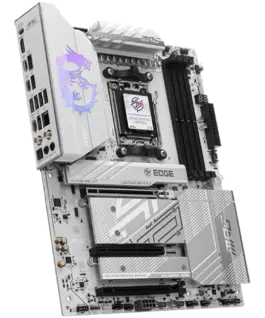 Alternative view от Дънна платка MSI MPG B850 EDGE TI WIFI, ATX, Socket AM5, 4x DDR5 Dual Channel DDR5 up to 8400(OC)MHz, 3x PCIe 3.0 x16 slot, 4x M.2 slot, 4x USB 2.0, 1x USB 5Gbps, 2x USB 10Gbps, 3x USB 10Gbps Type-C, HDMI, 7.1 HD Audio, 5G LAN, WiFI 7, BT, 3Y