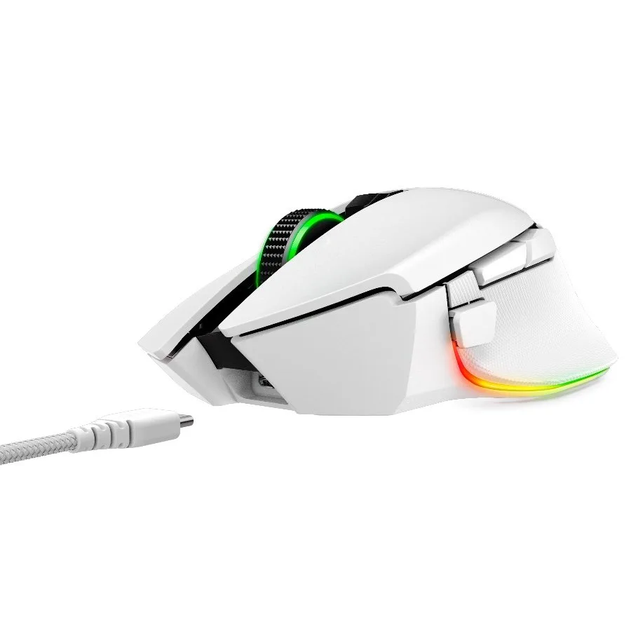 Геймърска мишка Razer Basilisk V3 Pro White, Wireless Gaming Mouse, True 30000 dpi, Focus Pro 30K Optical Sensor, Gen-3 Optical Mouse Switches, 11 programmable buttons, Razer Speedflex Cable USB Type C, 90-million Clicks - Image 3