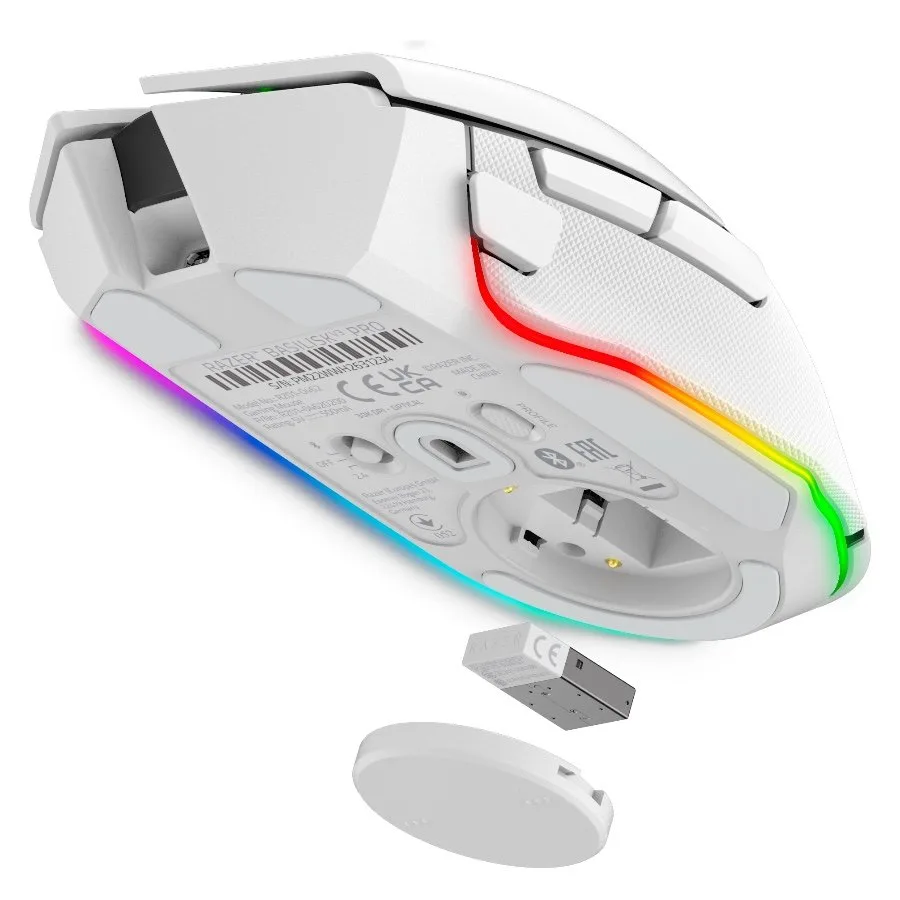 Геймърска мишка Razer Basilisk V3 Pro White, Wireless Gaming Mouse, True 30000 dpi, Focus Pro 30K Optical Sensor, Gen-3 Optical Mouse Switches, 11 programmable buttons, Razer Speedflex Cable USB Type C, 90-million Clicks - Image 4
