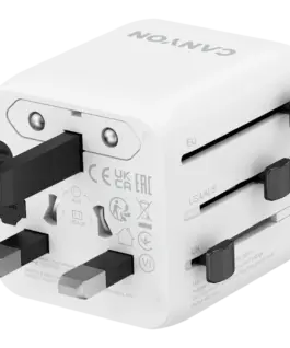 Alternative view от Зарядно за мобилен телефон CANYON Travel Adapter OnTour One EU/UK/US/AUS White