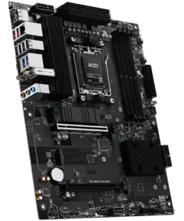 Alternative view от Дънна платка MSI PRO B850-S EVO WIFI, ATX, Socket AM5, 4x DDR5 Dual Channel up to 8200(OC)MHz, 2x PCIe x16 slot, 3x M.2 slot, 4x USB 2.0, 2x USB 5Gbps, 2x USB 10Gbps, 1x USB 10Gbps Type-C, HDMI, DP, 7.1 HD Audio, 5G LAN, WiFI 7, BT, 3Y