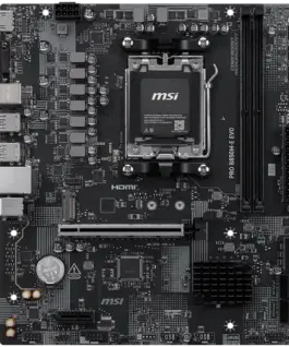 Дънна платка MSI PRO B850M-E EVO mATX Socket AM5 2x DDR5 Dual Channel up to 8200(OC)MHz 1x PCIe x16 slot 1x M.2 slot 4x