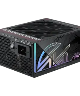Alternative view от Захранване за компютър MSI MPG Ai1600TS PCIE5 Power Supply 1600W, 80 PLUS Titanium, Dual PCIe 5.1 Cables, ATX 3.1, Software Sync, 135mm Fan, Fan Stop, OVP/OCP/OTP/OPP/SCP/UVP/SIP/NLO, Braided Cables, Dimensions: 190mmx150mmx86mm, 12Y Warranty