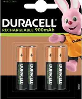 Акумулаторна батерия DURACELL R03 AAA 900mAh NiMH 1.2V 4 бр. в