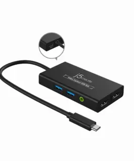 Alternative view от Кепчер j5create JVA01, HDMI - HDMI, USB-C хъб, Черен
