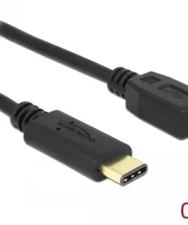 Alternative view от Кабел DeLock, USB-C мъжко - USB-B мъжко, USB 2.0, 0.5 м, Черен