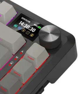 Bluetooth и безжична механична геймърска клавиатура Redragon Behemoth Pro K724SP-RGB-PRO, RGB осветление - черна със сив градиент - Image 10