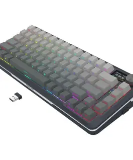 Bluetooth и безжична механична геймърска клавиатура Redragon Behemoth Pro K724SP-RGB-PRO, RGB осветление - черна със сив градиент - Image 12