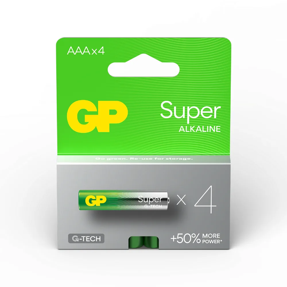 Алкална батерия GP SUPER LR03 AAA 4 бр. в опаковка / блистер 1.5V