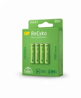 Alternative view от Акумулаторна Батерия GP R03 AAA 1000mAh NiMH 100AAAHCE-EB4 4 бр. в опаковка GP