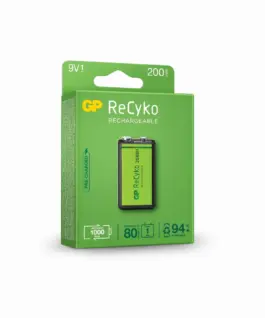 Alternative view от Акумулаторна Батерия GP R22 8.4V 200mAh RECYKO 20R8HN-GB1 NiMH 1бр. в опаковка GP