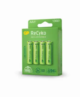 Alternative view от Акумулаторна Батерия R6 AA 130AAHC-EB4 1300mAh NiMH 4 бр. в опаковка GP