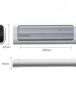 Alternative view от Orico външна кутия за диск Storage - Case - M.2 NVMe M-key 10 Gbps, Silicone Protective Case, USB-C/A - AXM2-G2-V1-GY