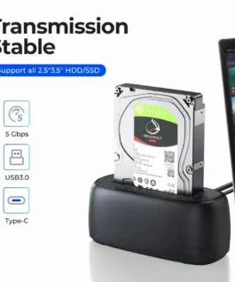 Orico докинг станция Storage - HDD/SSD Dock - 2.5/3.5 inch USB-C/A - DD18C3-EU-BK - Image 3
