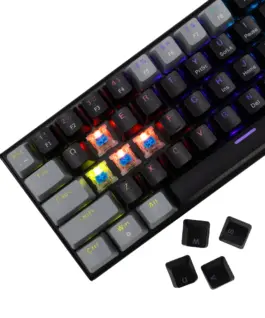 Alternative view от White Shark геймърска механична клавиатура Gaming Mechanical Keyboard WAKIZASHI 2 - Blue Switches (English US), Black, Gray