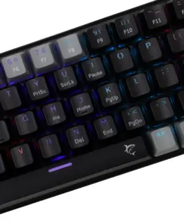 White Shark геймърска механична клавиатура Gaming Mechanical Keyboard WAKIZASHI 2 - Red Switches (English US), Black, Gray - Image 3
