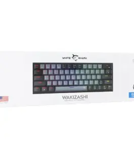 White Shark геймърска механична клавиатура Gaming Mechanical Keyboard WAKIZASHI 2 - Blue Switches (English US), Gray, Black - Image 6